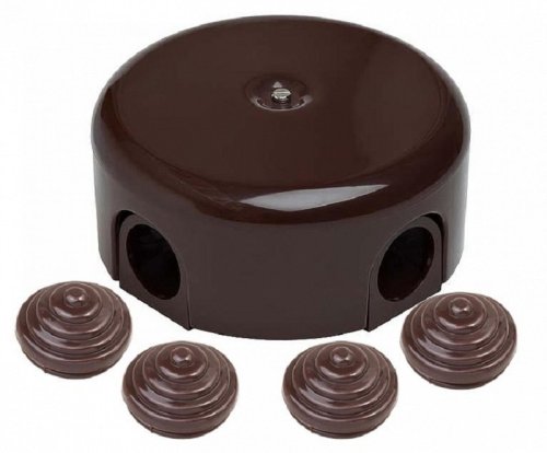 Коробка-ретро распределительная пластик Bironi Лизетта 110х35мм коричневый фото Коробка-ретро распределительная пластик Bironi Лизетта 110х35мм коричневый картинка